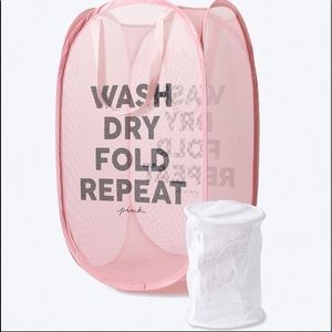 VS PINK laundry basket with lingerie bag